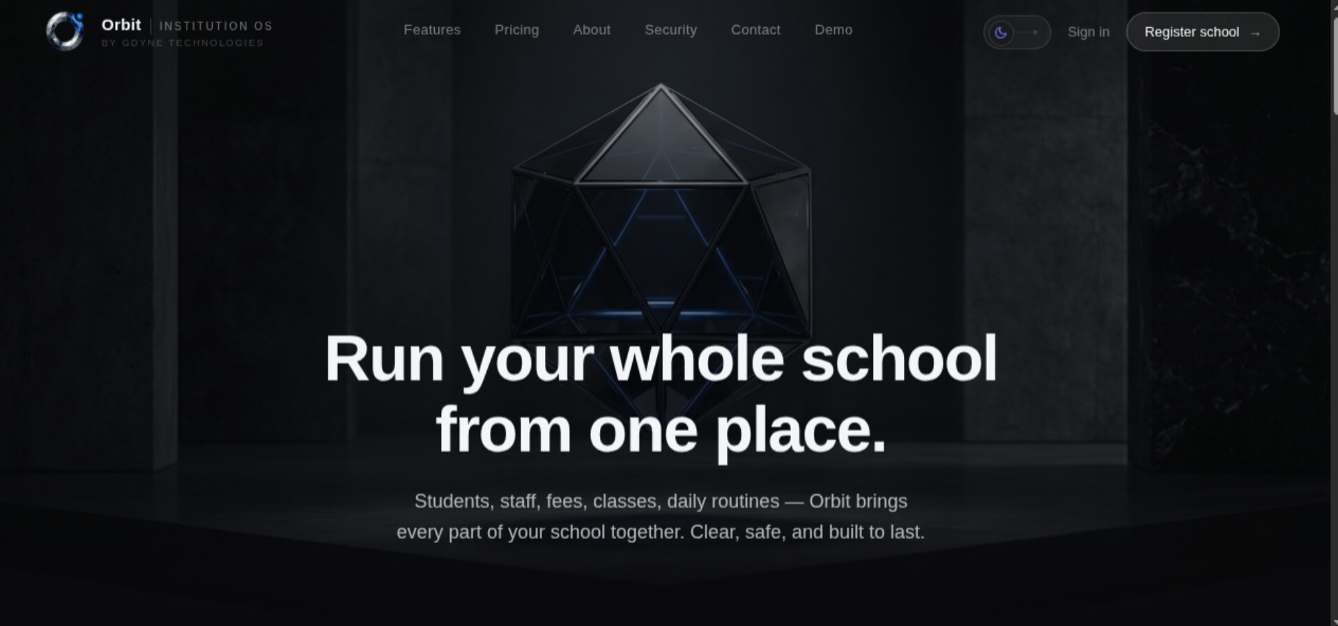 Orbit school management platform interface